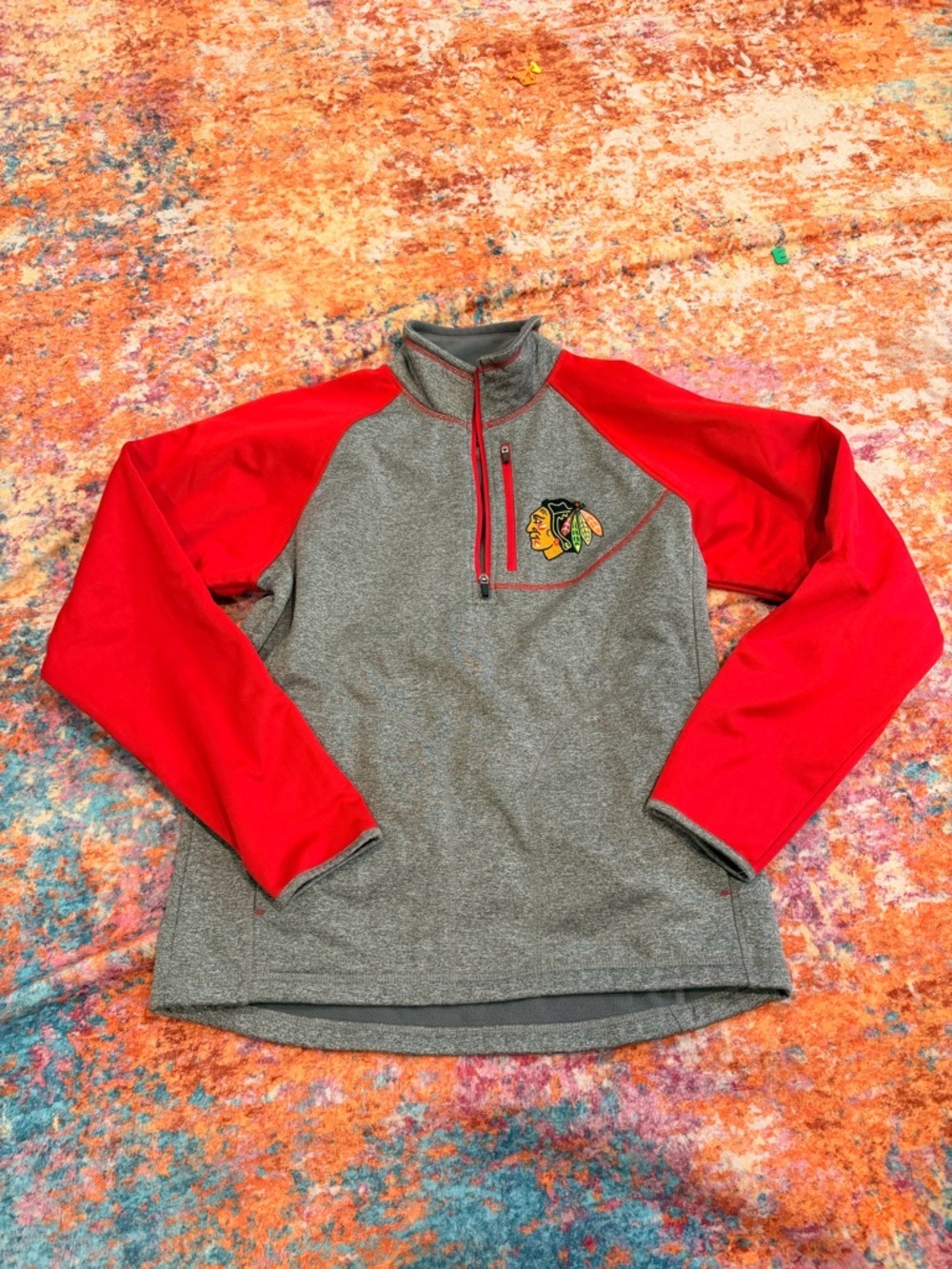 Chicago Blackhawks GIII Sports by Carl Banks Quarter Zip Pullover Men’s Medium